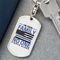 No One Fights Alone Keychain Stainless Steel or 18k Gold Dog Tag Keyring-Express Your Love Gifts