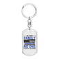 No One Fights Alone Keychain Stainless Steel or 18k Gold Dog Tag Keyring-Express Your Love Gifts