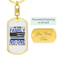 No One Fights Alone Keychain Stainless Steel or 18k Gold Dog Tag Keyring-Express Your Love Gifts