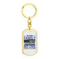 No One Fights Alone Keychain Stainless Steel or 18k Gold Dog Tag Keyring-Express Your Love Gifts