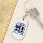 No One Fights Alone Keychain Stainless Steel or 18k Gold Dog Tag Keyring-Express Your Love Gifts