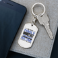 No One Fights Alone Keychain Stainless Steel or 18k Gold Dog Tag Keyring-Express Your Love Gifts