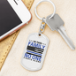 No One Fights Alone Keychain Stainless Steel or 18k Gold Dog Tag Keyring-Express Your Love Gifts
