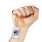 No One Fights Alone Necklace Stainless Steel or 18k Gold Dog Tag 24" Ball Chain-Express Your Love Gifts