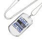 No One Fights Alone Necklace Stainless Steel or 18k Gold Dog Tag 24" Ball Chain-Express Your Love Gifts