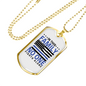 No One Fights Alone Necklace Stainless Steel or 18k Gold Dog Tag 24" Ball Chain-Express Your Love Gifts