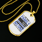 No One Fights Alone Necklace Stainless Steel or 18k Gold Dog Tag 24" Ball Chain-Express Your Love Gifts