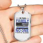 No One Fights Alone Necklace Stainless Steel or 18k Gold Dog Tag 24" Ball Chain-Express Your Love Gifts