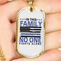 No One Fights Alone Necklace Stainless Steel or 18k Gold Dog Tag 24" Ball Chain-Express Your Love Gifts
