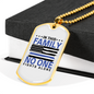 No One Fights Alone Necklace Stainless Steel or 18k Gold Dog Tag 24" Ball Chain-Express Your Love Gifts