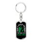 No Theraphy Hunting Only Keychain Stainless Steel or 18k Gold Dog Tag Keyring-Express Your Love Gifts