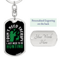 No Theraphy Hunting Only Keychain Stainless Steel or 18k Gold Dog Tag Keyring-Express Your Love Gifts