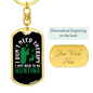 No Theraphy Hunting Only Keychain Stainless Steel or 18k Gold Dog Tag Keyring-Express Your Love Gifts