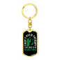 No Theraphy Hunting Only Keychain Stainless Steel or 18k Gold Dog Tag Keyring-Express Your Love Gifts