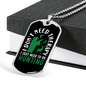 No Theraphy Hunting Only Necklace Stainless Steel or 18k Gold Dog Tag 24" Chain-Express Your Love Gifts