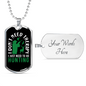 No Theraphy Hunting Only Necklace Stainless Steel or 18k Gold Dog Tag 24" Chain-Express Your Love Gifts