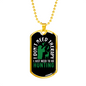 No Theraphy Hunting Only Necklace Stainless Steel or 18k Gold Dog Tag 24" Chain-Express Your Love Gifts