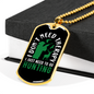 No Theraphy Hunting Only Necklace Stainless Steel or 18k Gold Dog Tag 24" Chain-Express Your Love Gifts