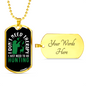 No Theraphy Hunting Only Necklace Stainless Steel or 18k Gold Dog Tag 24" Chain-Express Your Love Gifts