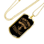 No Threpahy Fishing Only Necklace Stainless Steel or 18k Gold Dog Tag 24" Chain-Express Your Love Gifts