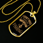 No Threpahy Fishing Only Necklace Stainless Steel or 18k Gold Dog Tag 24" Chain-Express Your Love Gifts