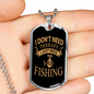 No Threpahy Fishing Only Necklace Stainless Steel or 18k Gold Dog Tag 24" Chain-Express Your Love Gifts