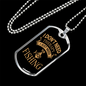 No Threpahy Fishing Only Necklace Stainless Steel or 18k Gold Dog Tag 24" Chain-Express Your Love Gifts