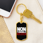 Non Fungible Human Crypto Keychain Stainless Steel or 18k Gold Dog Tag Keyring-Express Your Love Gifts
