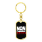 Non Fungible Human Crypto Keychain Stainless Steel or 18k Gold Dog Tag Keyring-Express Your Love Gifts