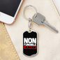 Non Fungible Human Crypto Keychain Stainless Steel or 18k Gold Dog Tag Keyring-Express Your Love Gifts