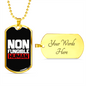 Non Fungible Human Crypto Necklace Stainless Steel or 18k Gold Dog Tag 24" Chain-Express Your Love Gifts