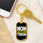 Non Fungible Token Crypto Keychain Stainless Steel or 18k Gold Dog Tag Keyring-Express Your Love Gifts