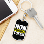 Non Fungible Token Crypto Keychain Stainless Steel or 18k Gold Dog Tag Keyring-Express Your Love Gifts