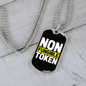 Non Fungible Token Crypto Necklace Stainless Steel or 18k Gold Dog Tag 24" Chain-Express Your Love Gifts