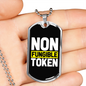 Non Fungible Token Crypto Necklace Stainless Steel or 18k Gold Dog Tag 24" Chain-Express Your Love Gifts