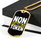 Non Fungible Token Crypto Necklace Stainless Steel or 18k Gold Dog Tag 24" Chain-Express Your Love Gifts