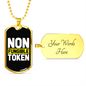 Non Fungible Token Crypto Necklace Stainless Steel or 18k Gold Dog Tag 24" Chain-Express Your Love Gifts