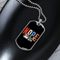 Nope Necklace Stainless Steel or 18k Gold Dog Tag 24" Chain-Express Your Love Gifts