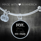 Nope Not Today Cat Bracelet Stainless Steel or 18k Gold Circle Bangle-Express Your Love Gifts