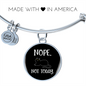 Nope Not Today Cat Bracelet Stainless Steel or 18k Gold Circle Bangle-Express Your Love Gifts