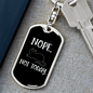 Nope Not Today Cat Keychain Stainless Steel or 18k Gold Dog Tag Keyring-Express Your Love Gifts