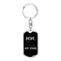 Nope Not Today Cat Keychain Stainless Steel or 18k Gold Dog Tag Keyring-Express Your Love Gifts