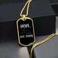 Nope Not Today Cat Necklace Stainless Steel or 18k Gold Dog Tag 24" Chain-Express Your Love Gifts