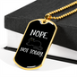 Nope Not Today Cat Necklace Stainless Steel or 18k Gold Dog Tag 24" Chain-Express Your Love Gifts