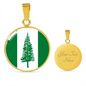 Norfolk Island Flag Necklace Circle Pendant Stainless Steel or 18k Gold 18-22"-Express Your Love Gifts