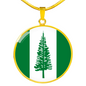 Norfolk Island Flag Necklace Circle Pendant Stainless Steel or 18k Gold 18-22"-Express Your Love Gifts