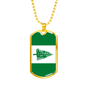 Norfolk Island Flag Necklace Stainless Steel or 18k Gold Dog Tag 24" Chain-Express Your Love Gifts