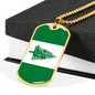 Norfolk Island Flag Necklace Stainless Steel or 18k Gold Dog Tag 24" Chain-Express Your Love Gifts