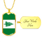 Norfolk Island Flag Necklace Stainless Steel or 18k Gold Dog Tag 24" Chain-Express Your Love Gifts
