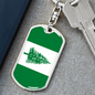 Norfolk Island Flag Swivel Keychain Dog Tag Stainless Steel or 18k Gold-Express Your Love Gifts